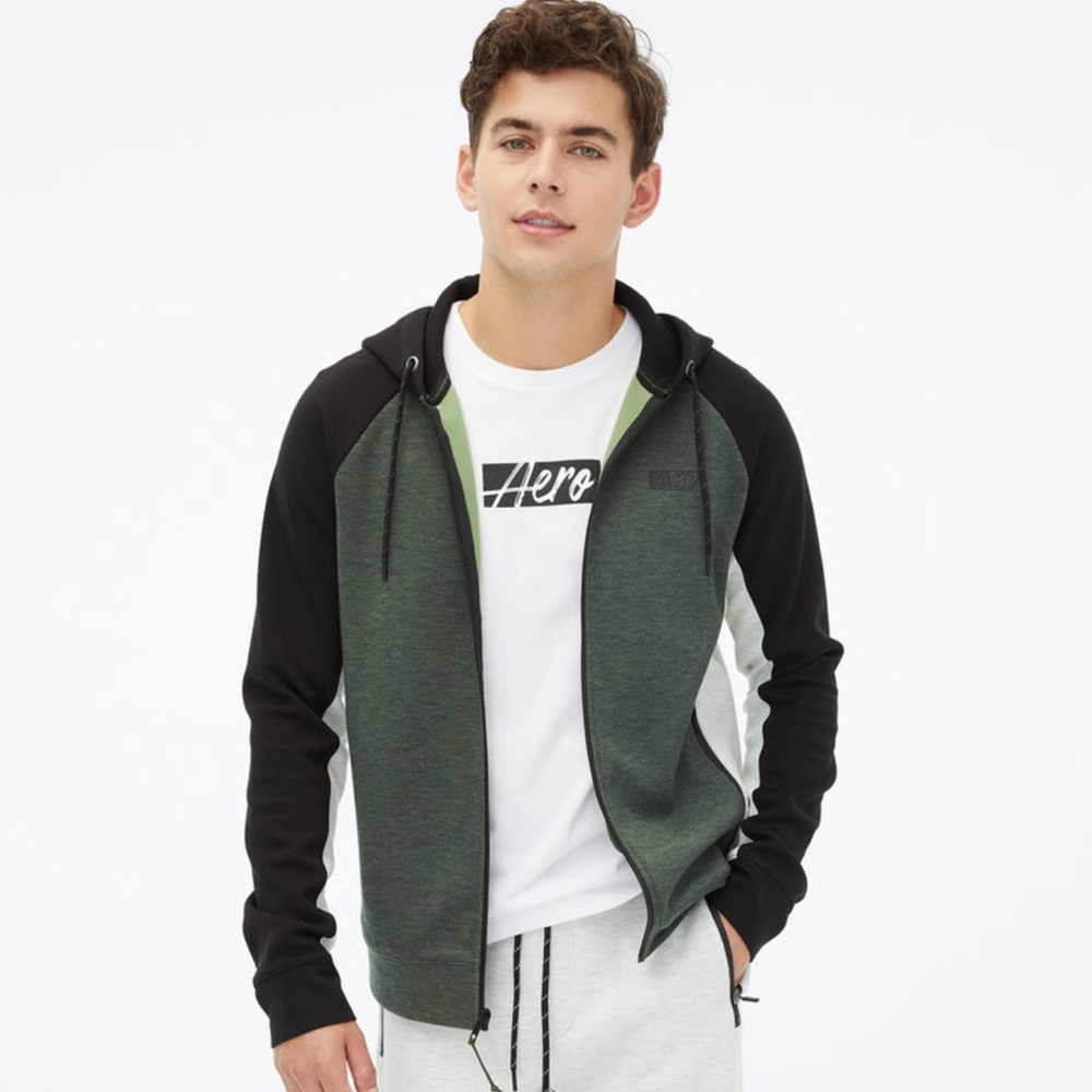 Aeropostale Green and Black Hoodie